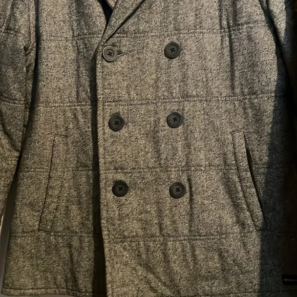 Modern Amusement mens gray pea coat size large - Picture 3 of 8